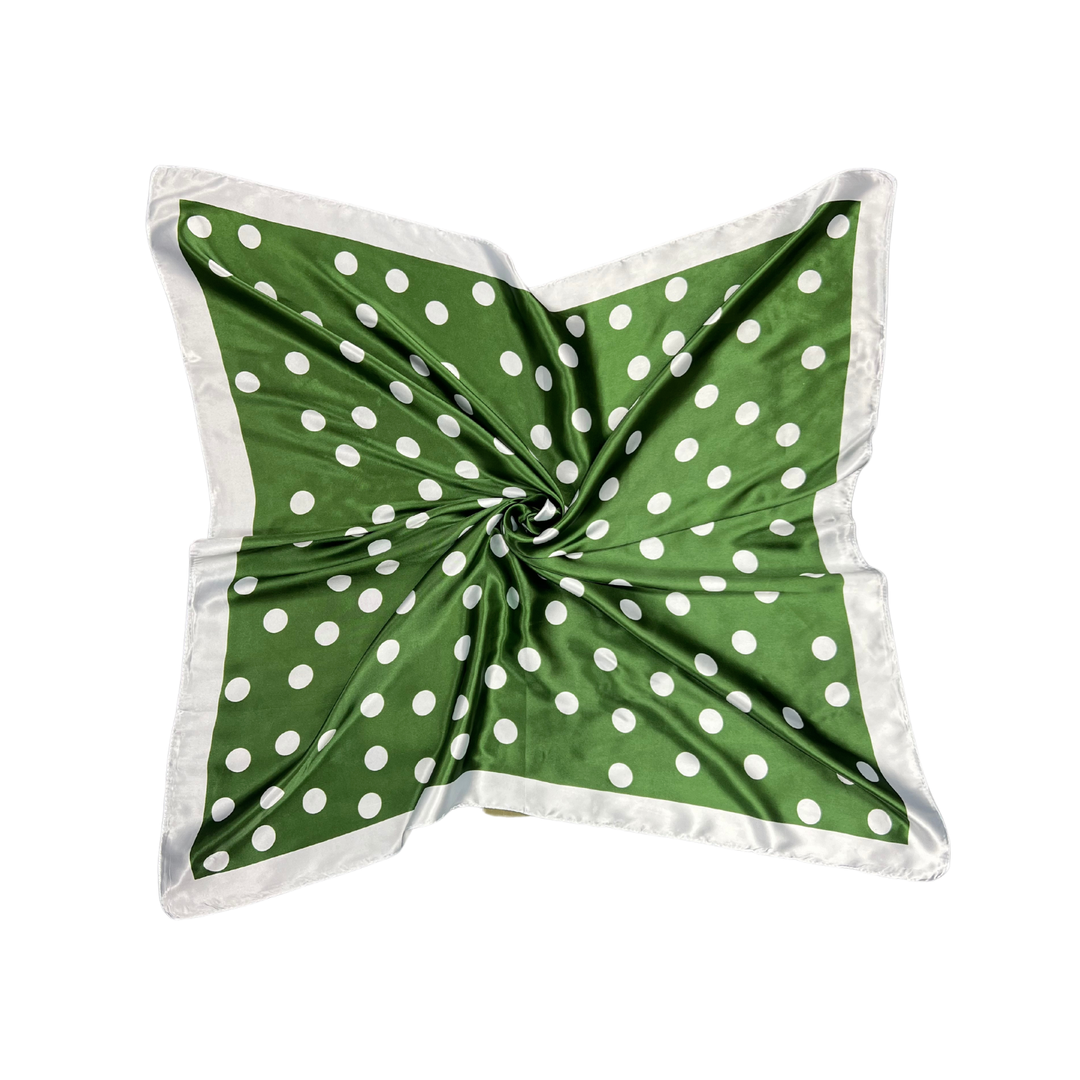 Polka Dot Pattern Silk Touch Square Scarf: Red