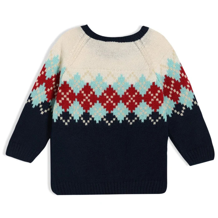 Baby Boys Argyle Knitted Jumper