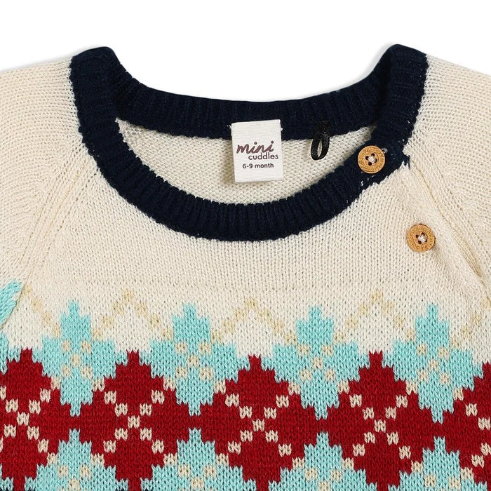 Baby Boys Argyle Knitted Jumper