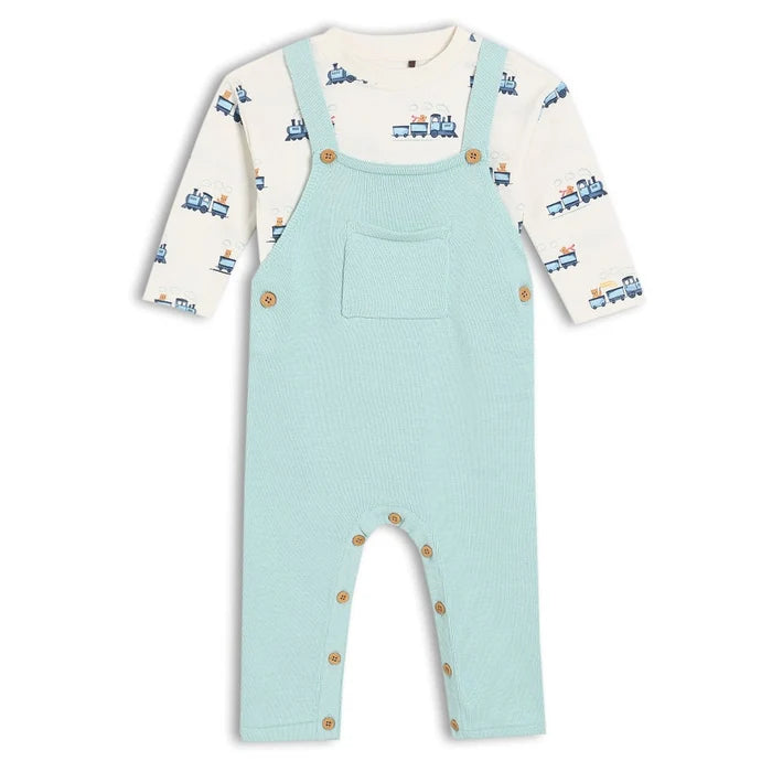 Baby Boys Knitted Dungaree 2pc Set