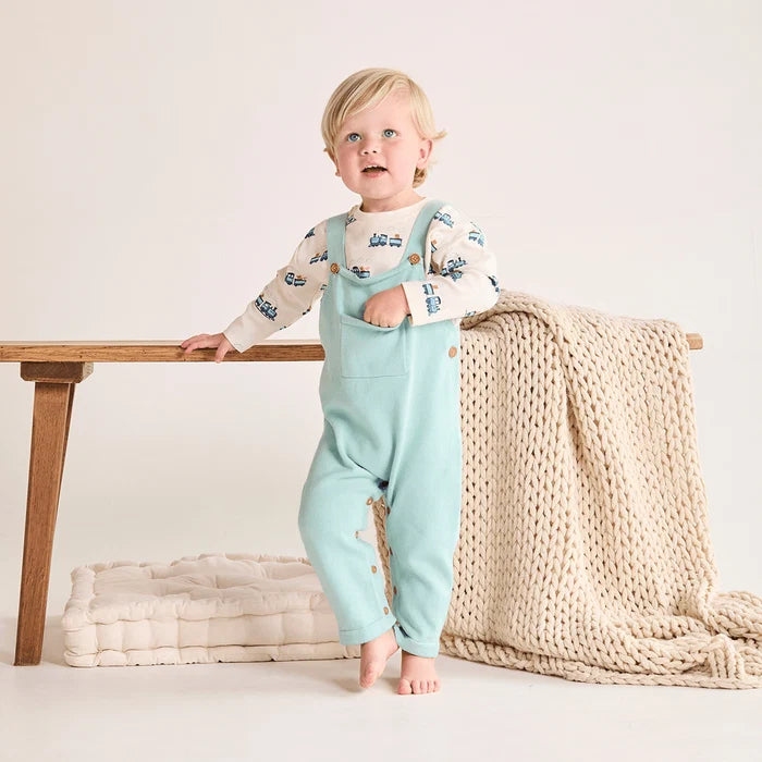 Baby Boys Knitted Dungaree 2pc Set