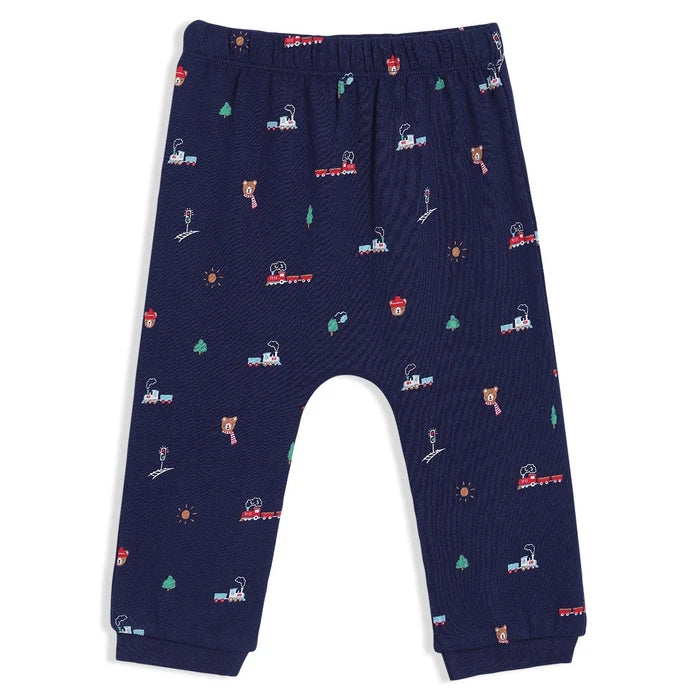 Baby boys novelty printed 2pc set,navy blue
