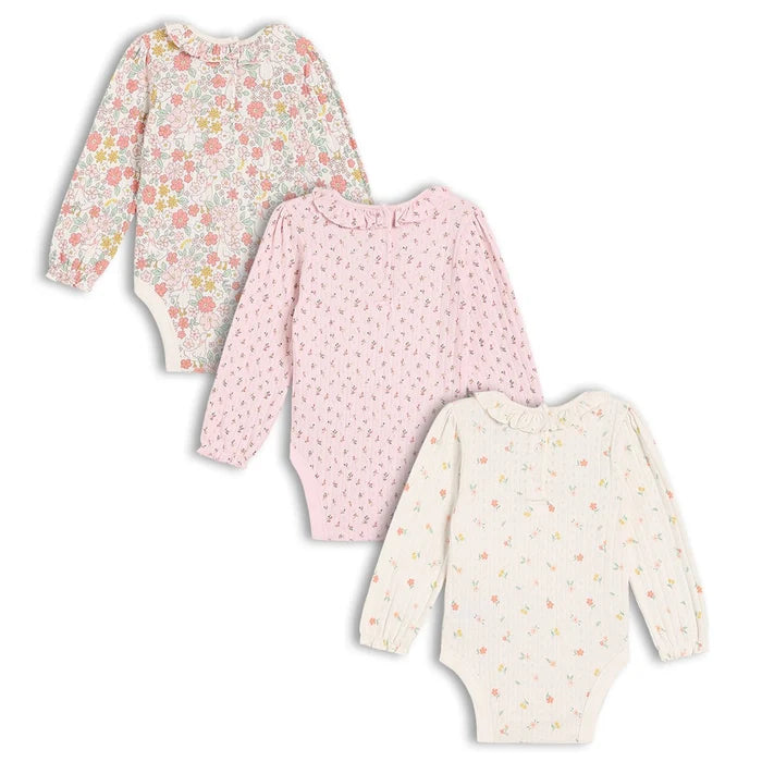 Baby girls 3pk floral printed bodysuits