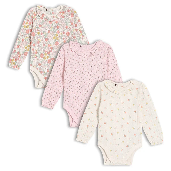 Baby girls 3pk floral printed bodysuits