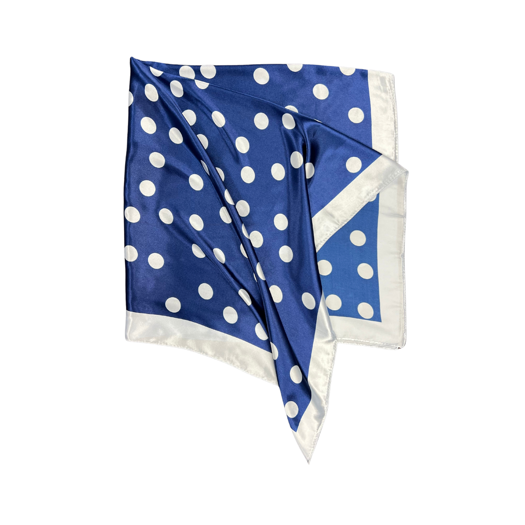 Polka Dot Pattern Silk Touch Square Scarf: Red