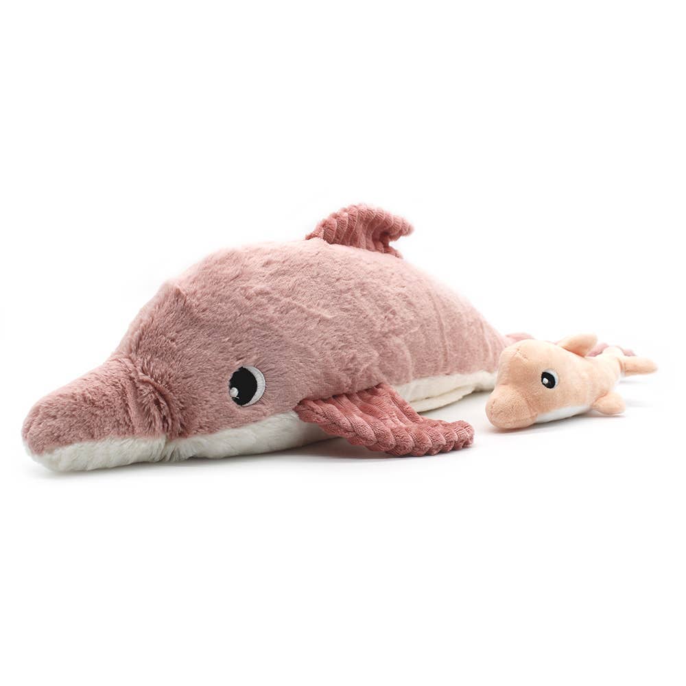 Les Ptipotos Darcy The Dolphin Mum & Baby Pink