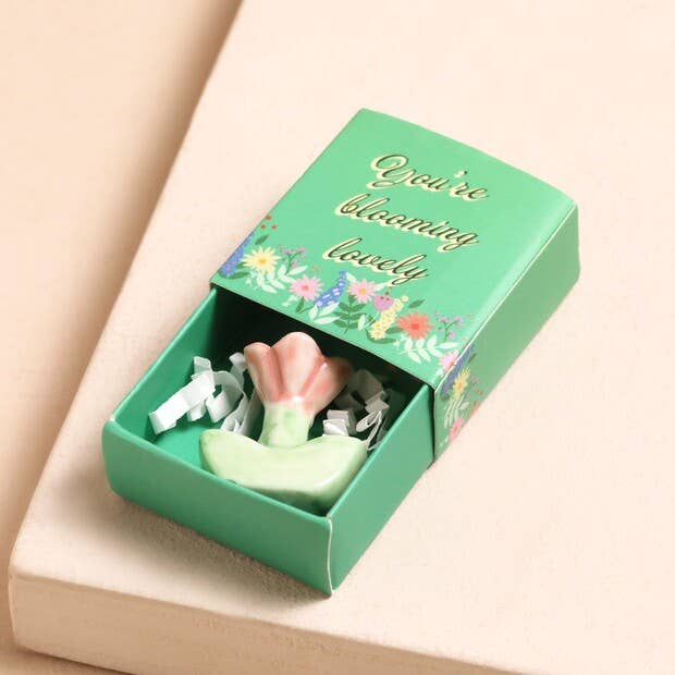 Tiny Matchbox Ceramic Token: Cat