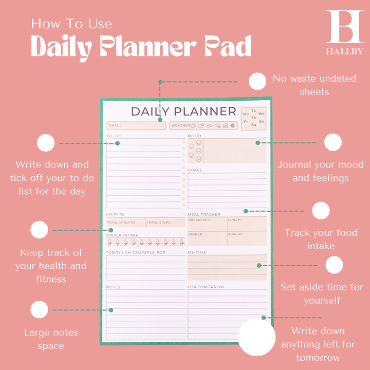 Planner pad, To do list, Daily planner, Organiser pad