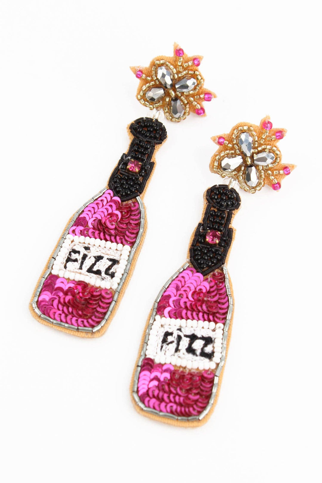 PINK FIZZ BOTTLE EARRINGS