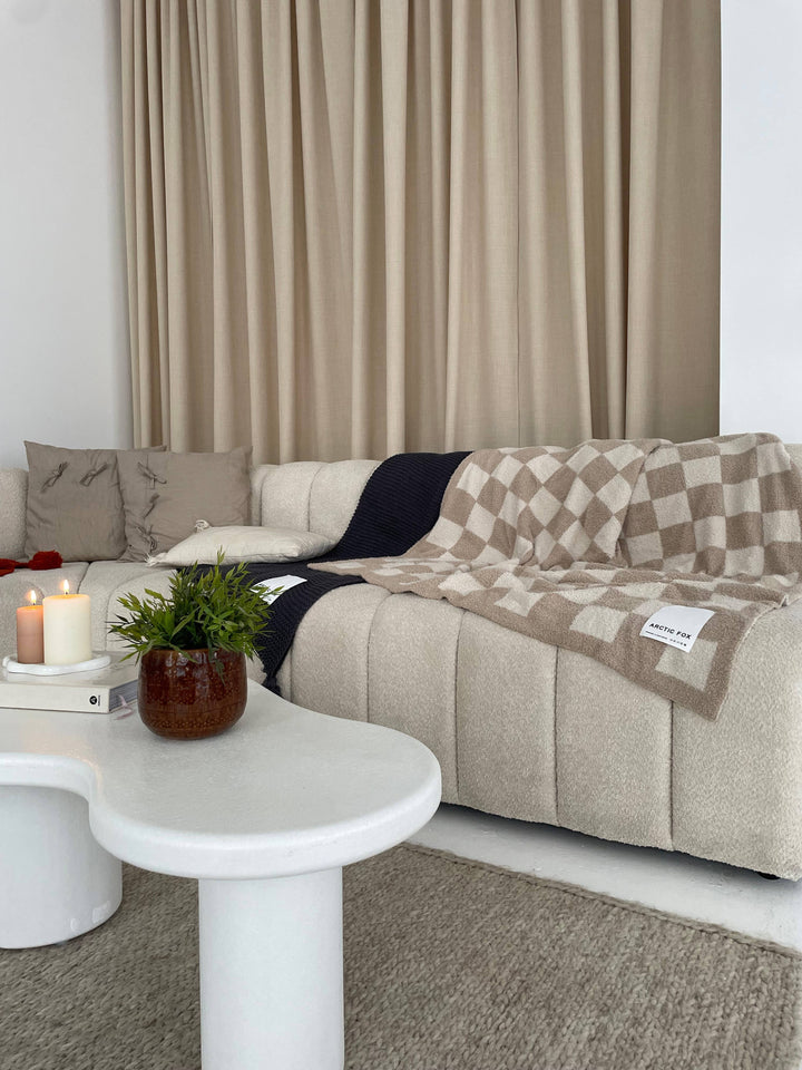 The Teddy Throw - 100% Recycled - Beige - AW23