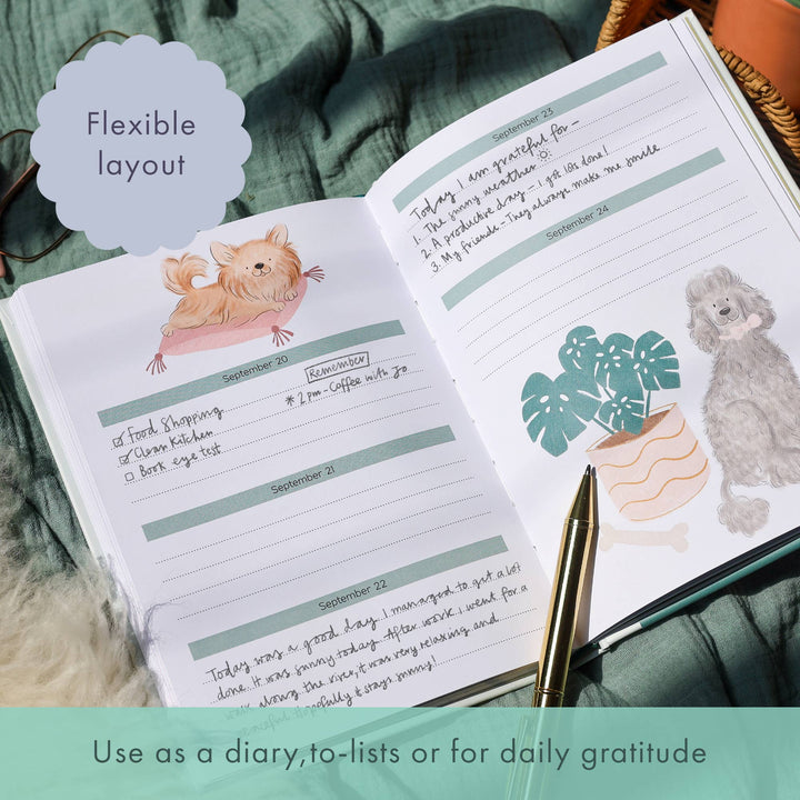 Daily Planner 2026 | Dog Themed Undated Diary | Notebook |