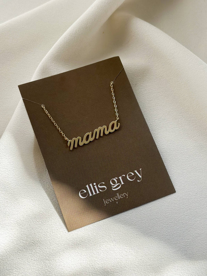 'Mama' Name 18k Gold Charm Necklace