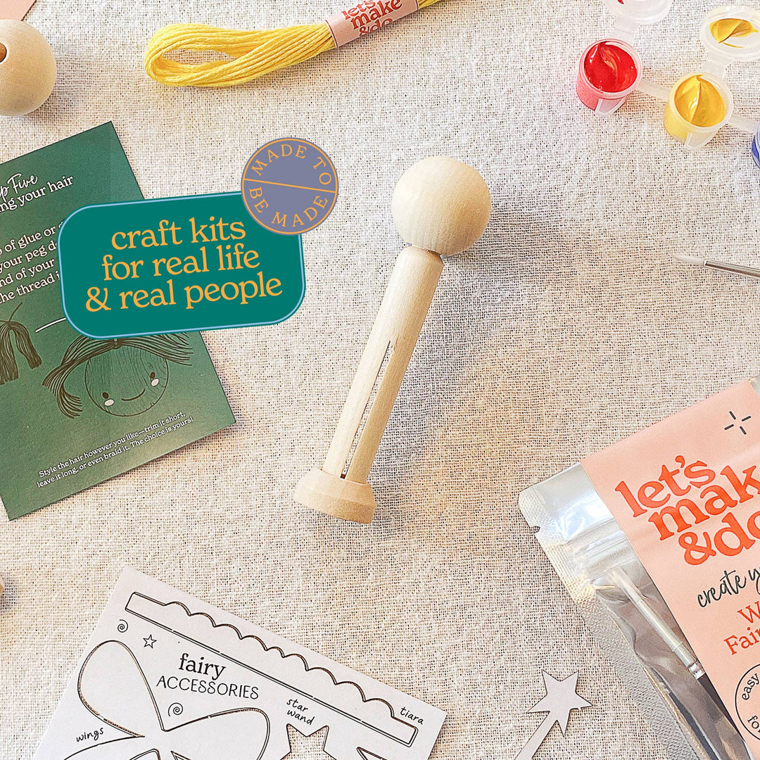 Create Your Own Fairy Wooden Peg Doll Kit