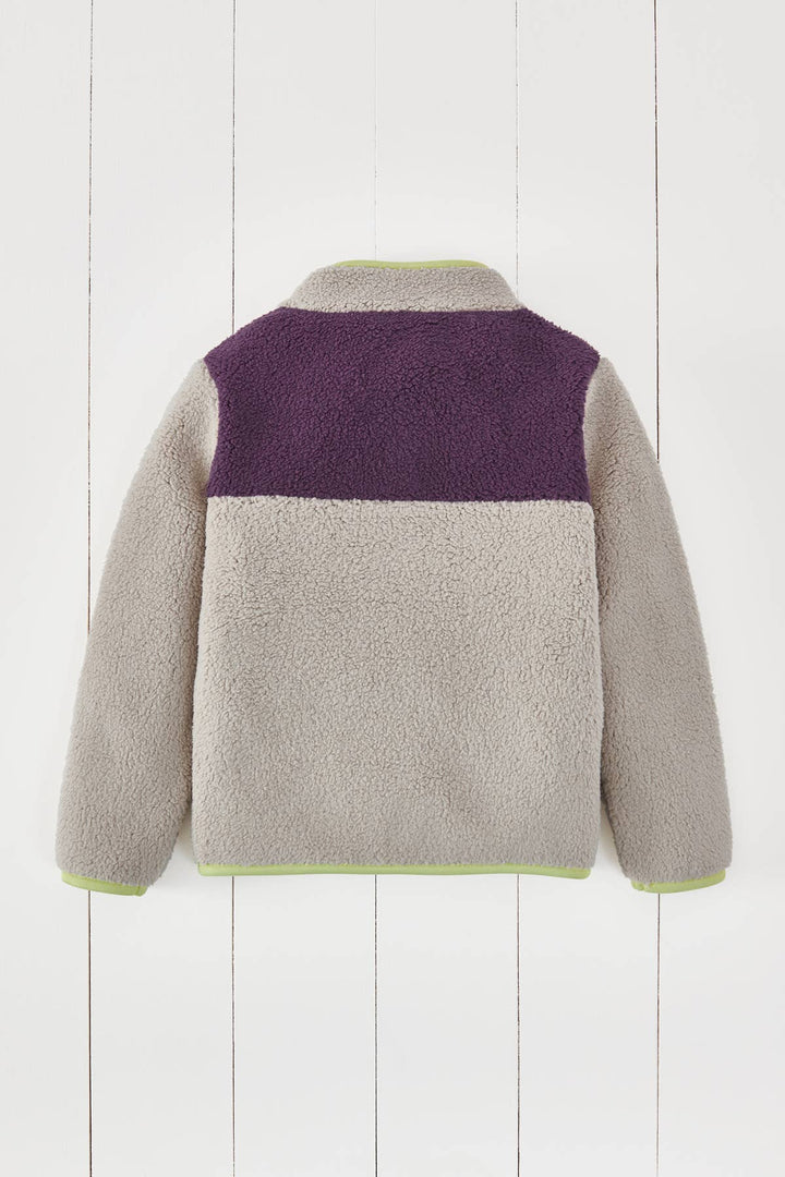 Amythst Purple & Geothermal Grey Borg Quarter Zip Jumper: 3-4years