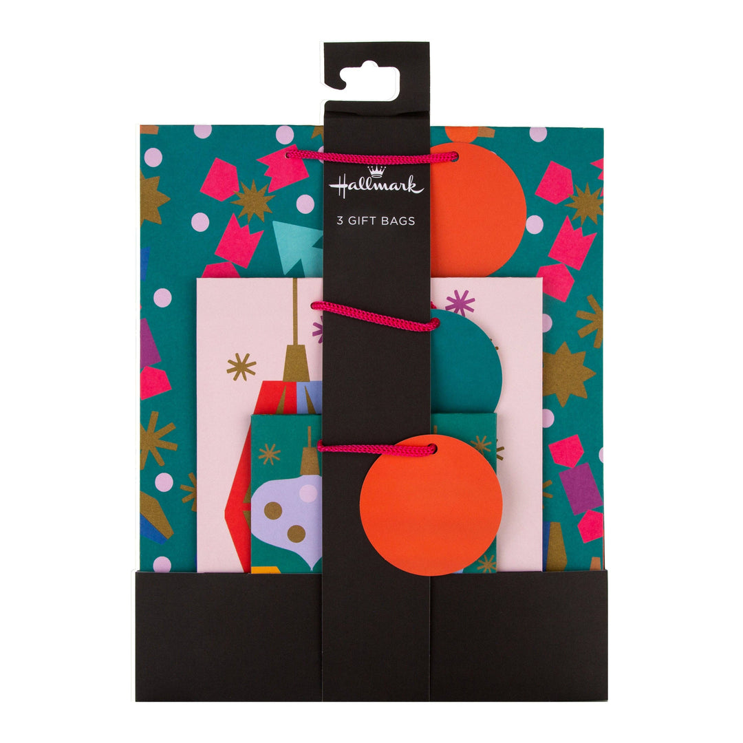 Christmas Gift Bags - Pack of 3 in 3 Abstract Festive
