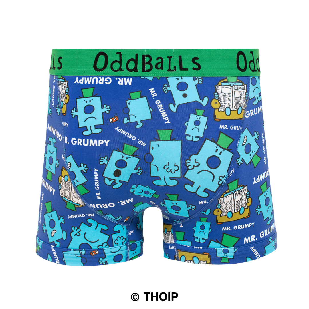 Mr Grumpy  - Mr Men - Mens Cotton Boxer Shorts: Large
