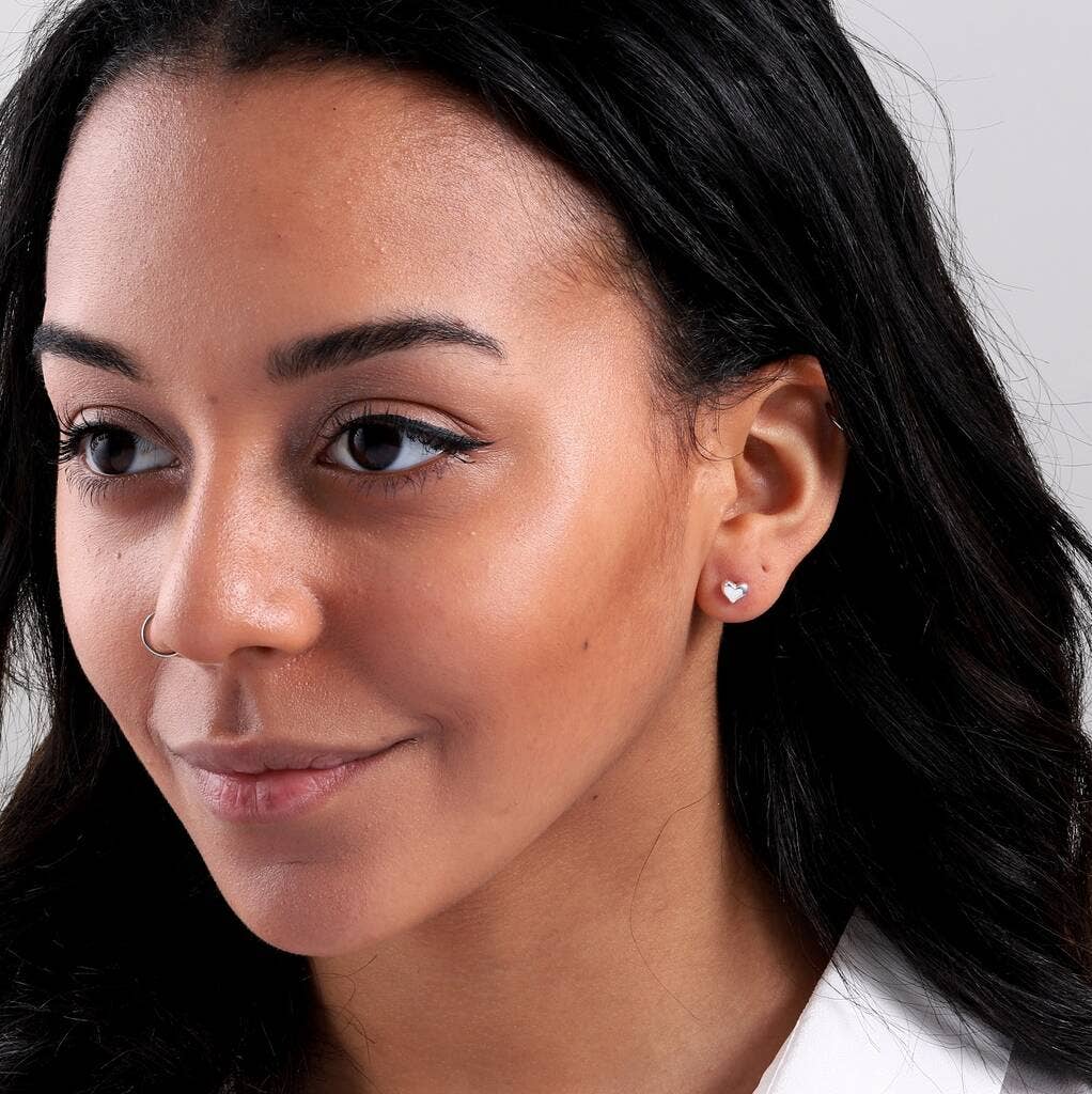 BT024 Earrings In A Message Bottle 'Thank You Heart': Silver