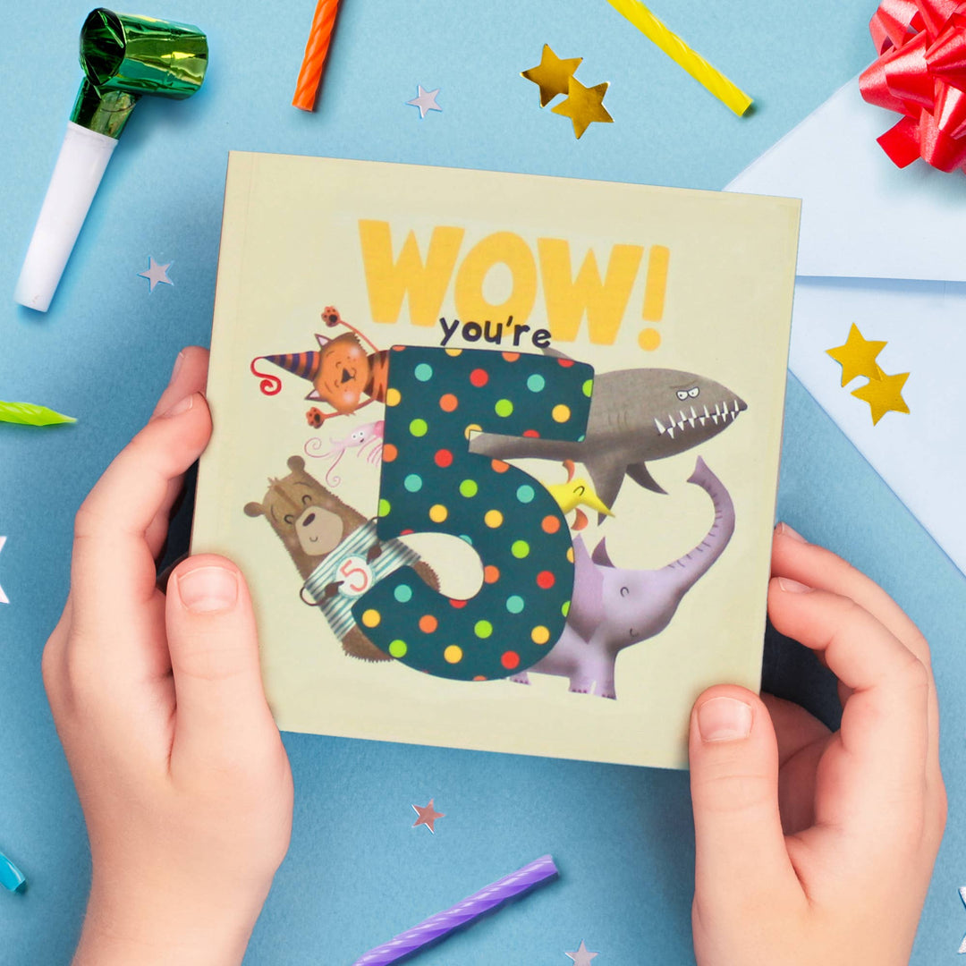 Wow! You're 5 | Age Card | Age Birthday Cards | Age 5