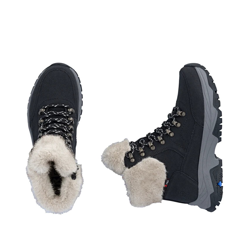 Rieker Women's Black Suede Boots Z3971-00