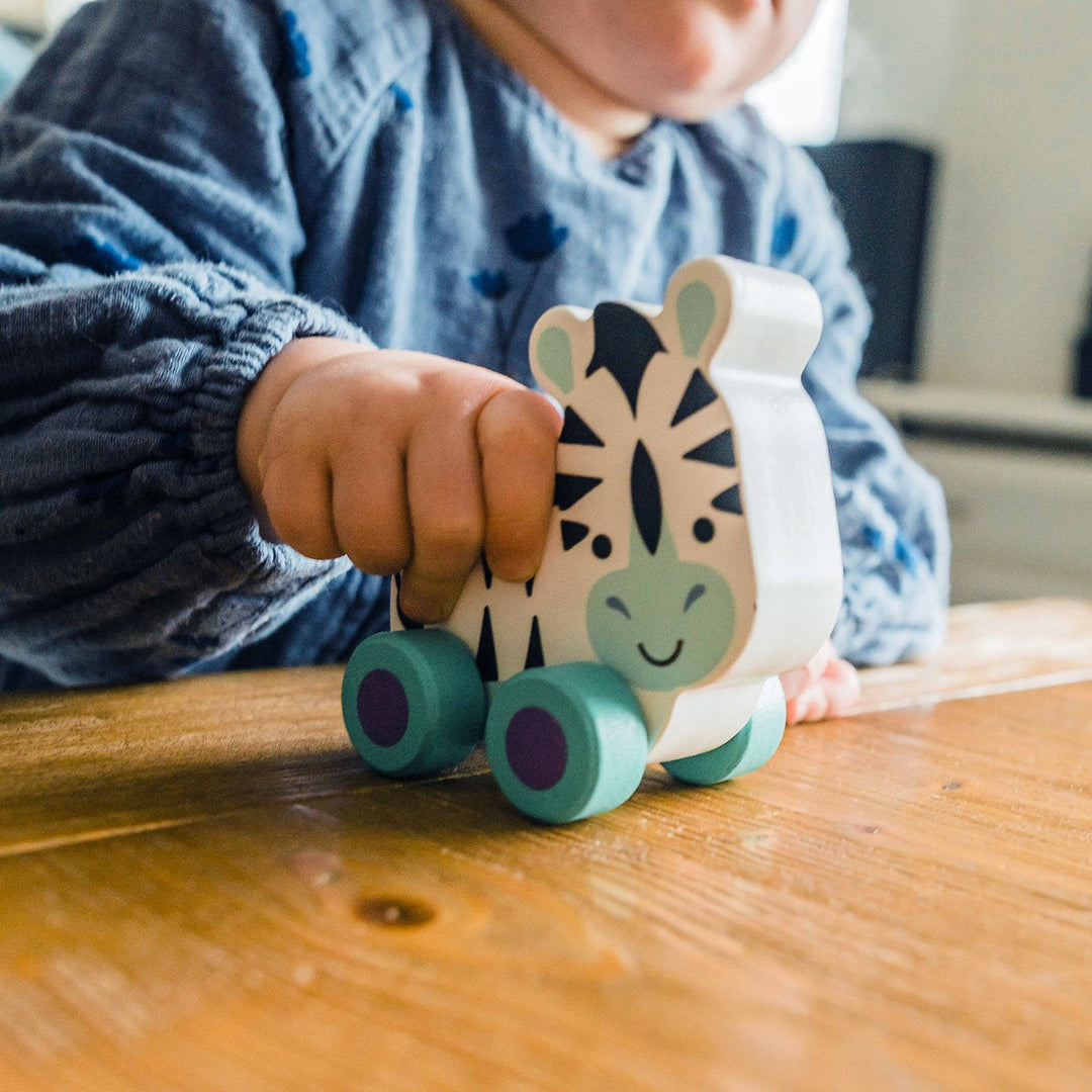 NEW! Zebra First Wooden Push Toy