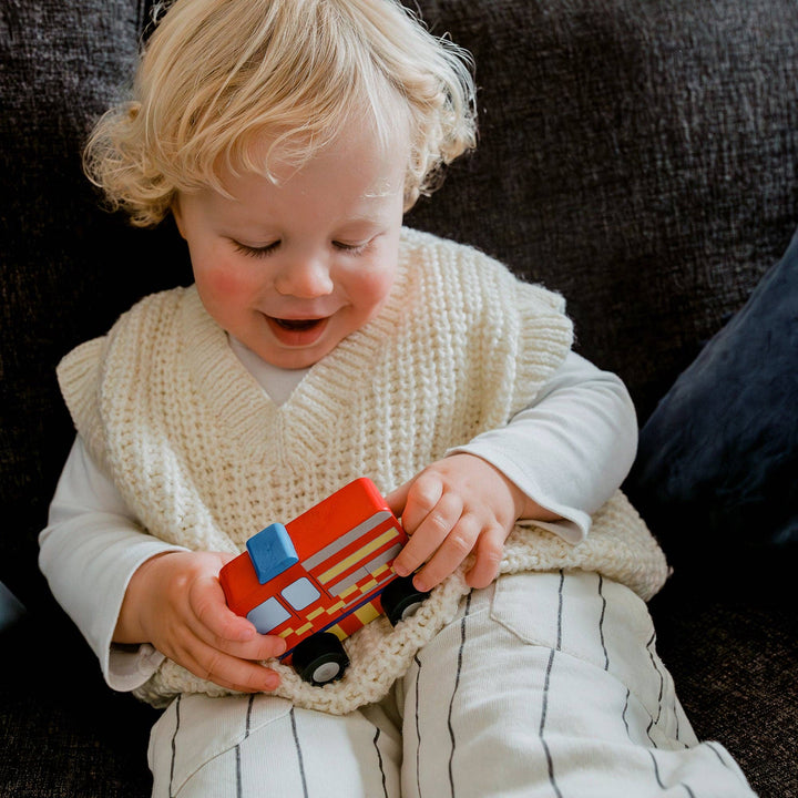 NEW! Fire Engine First Wooden Push Toy