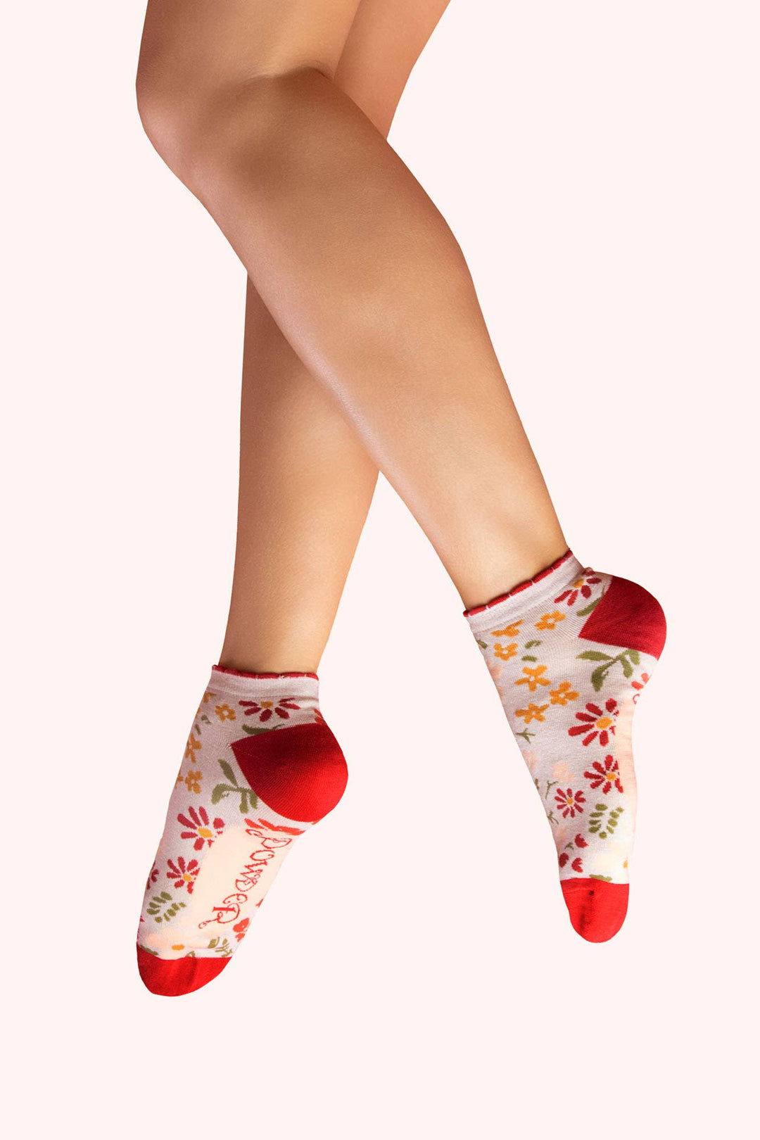 Trainer Socks - Wild Flowers in Cream