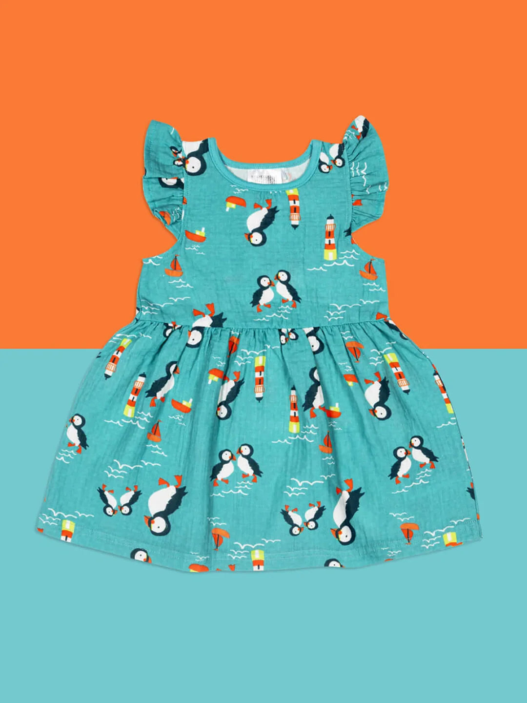 KENZIE THE PUFFIN SUMMER DRESS 4-5 YEARS