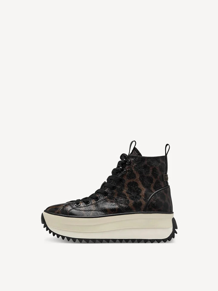 WOMEN'S HIGH TOP TRAINER - LEOPARD