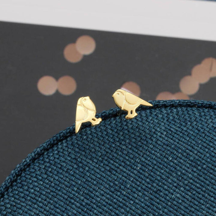 XT001 'MERRY CHRISTMAS' Robin earrings: Silver