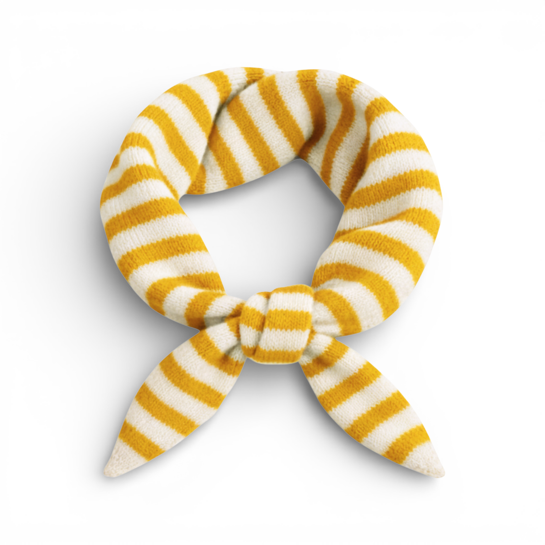 Striped Wool Blend Light Weight Triangle Neck Scarf: Red