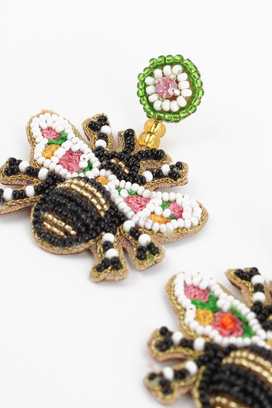 BEADED BEE EARRINGS