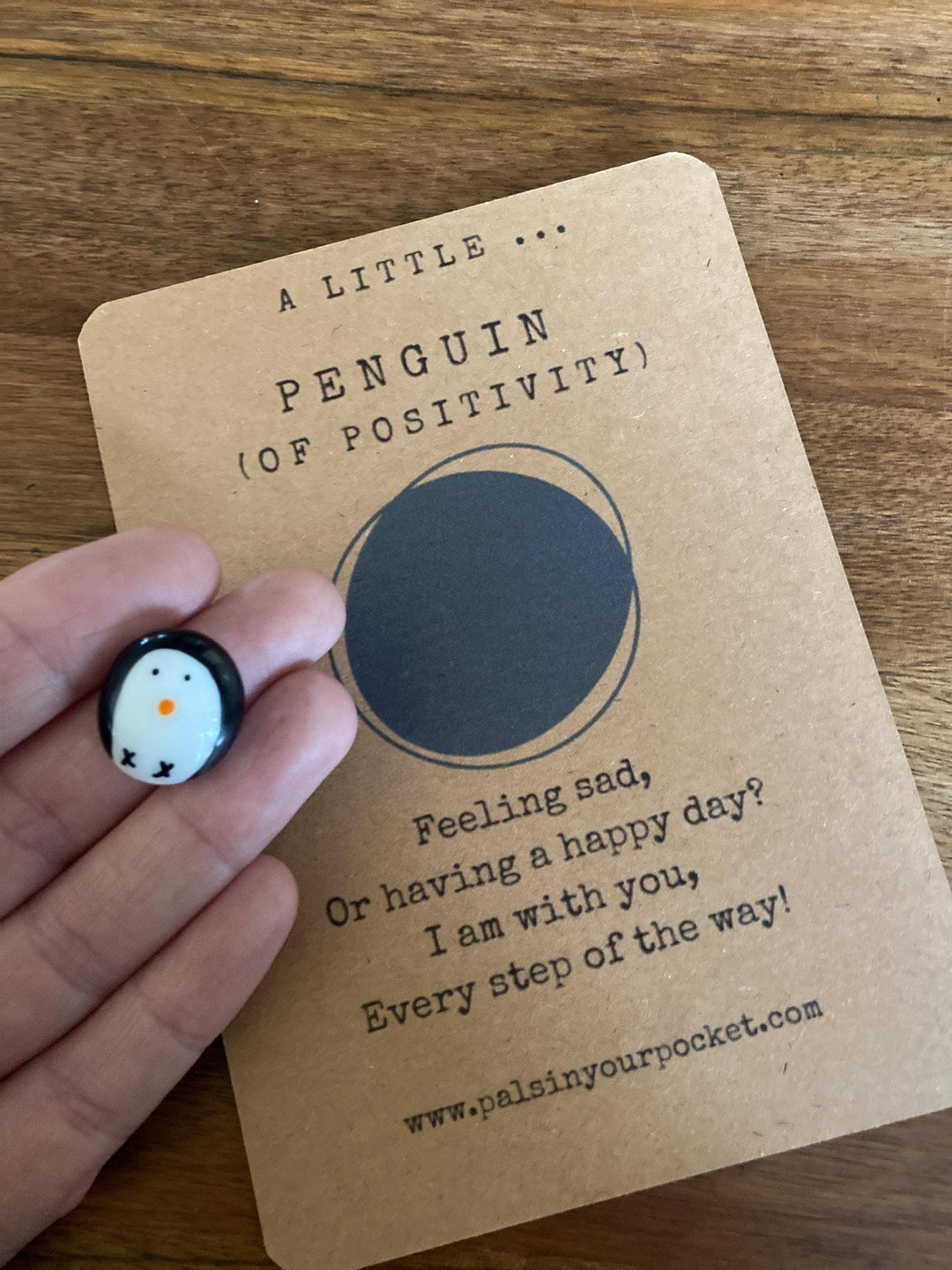 Handmade Anxiety Relief Pocket Penguin Rock