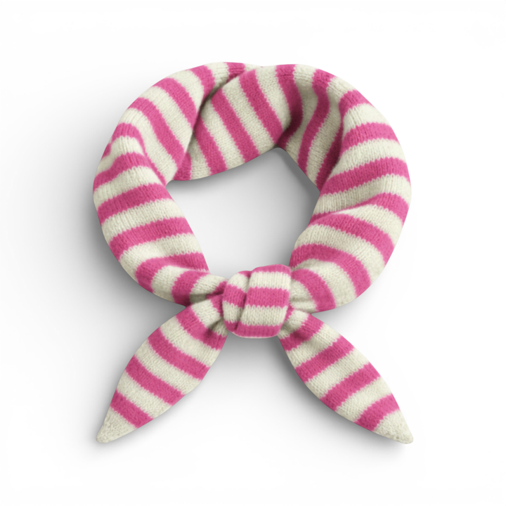 Striped Wool Blend Light Weight Triangle Neck Scarf: Pastel Blue