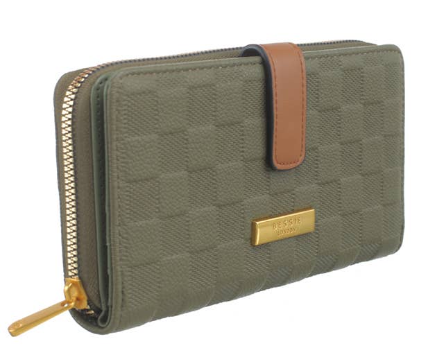 CHECKERBOARD WALLET: KHAKI