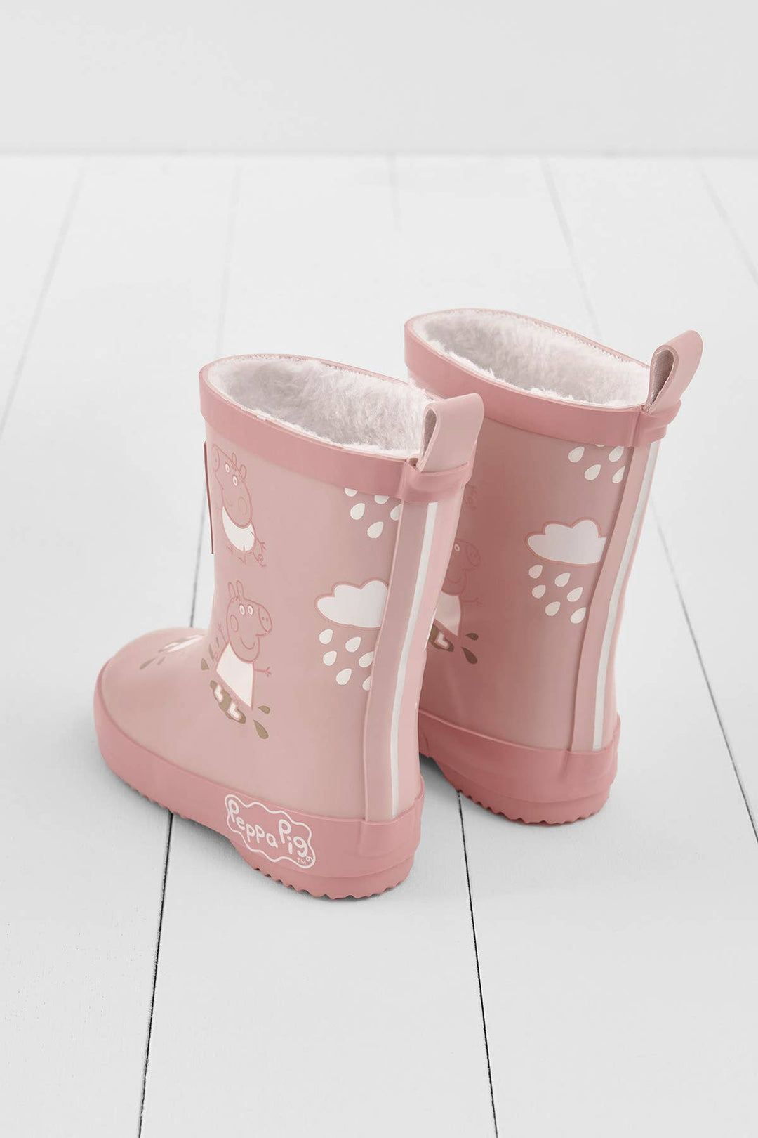 Peppa Pig Pink Colour-Changing Kids Wellies, Teddy Fleece: UK5