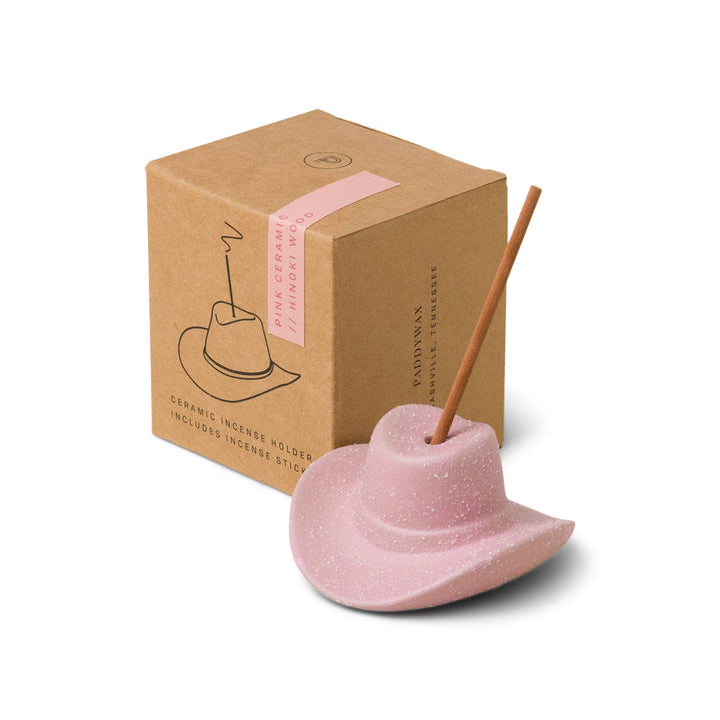 Paddywax Cowboy Hat Incense Holder & Scent Set - Hinoki Wood