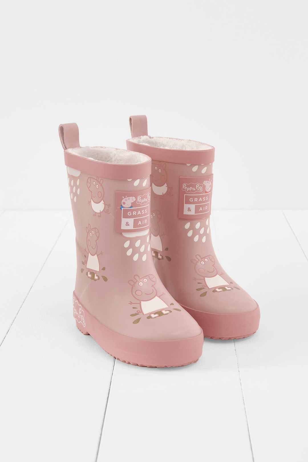 Peppa Pig Pink Colour-Changing Kids Wellies, Teddy Fleece: UK8