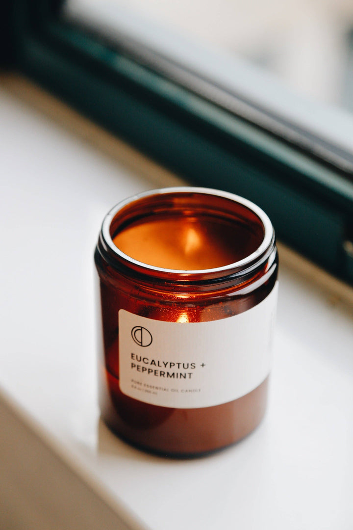 Eucalyptus + Peppermint candle: 120ml (small)