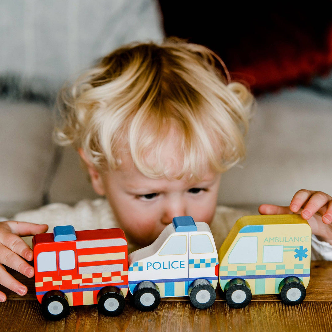 Police Car First Wooden Push Toy