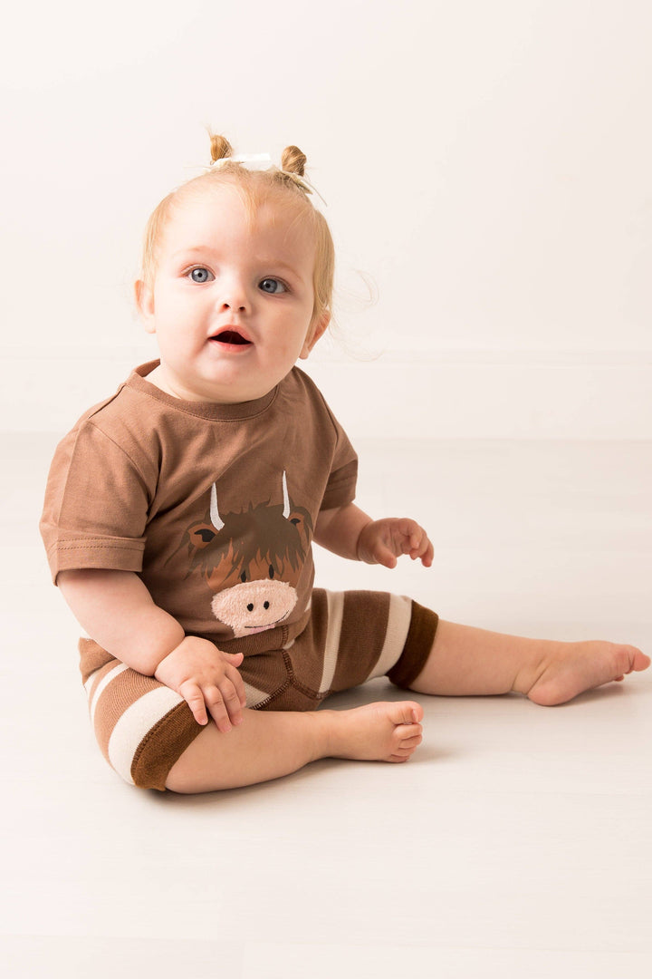 Neutral Highland Cow Summer Collection: 1-2 Years / Dress