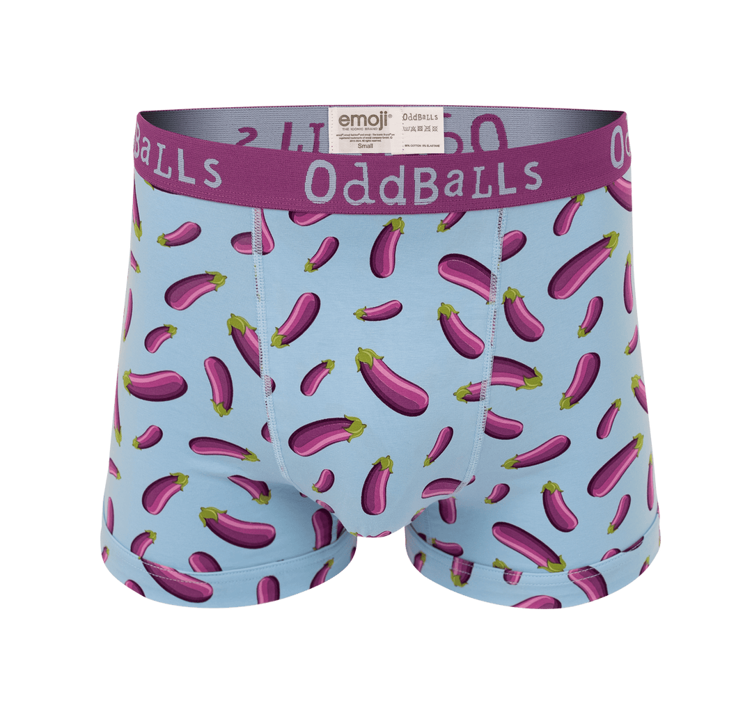 Aubergine - emoji®- Mens Cotton Boxer Shorts: Medium