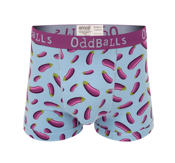Aubergine - emoji®- Mens Cotton Boxer Shorts: Medium
