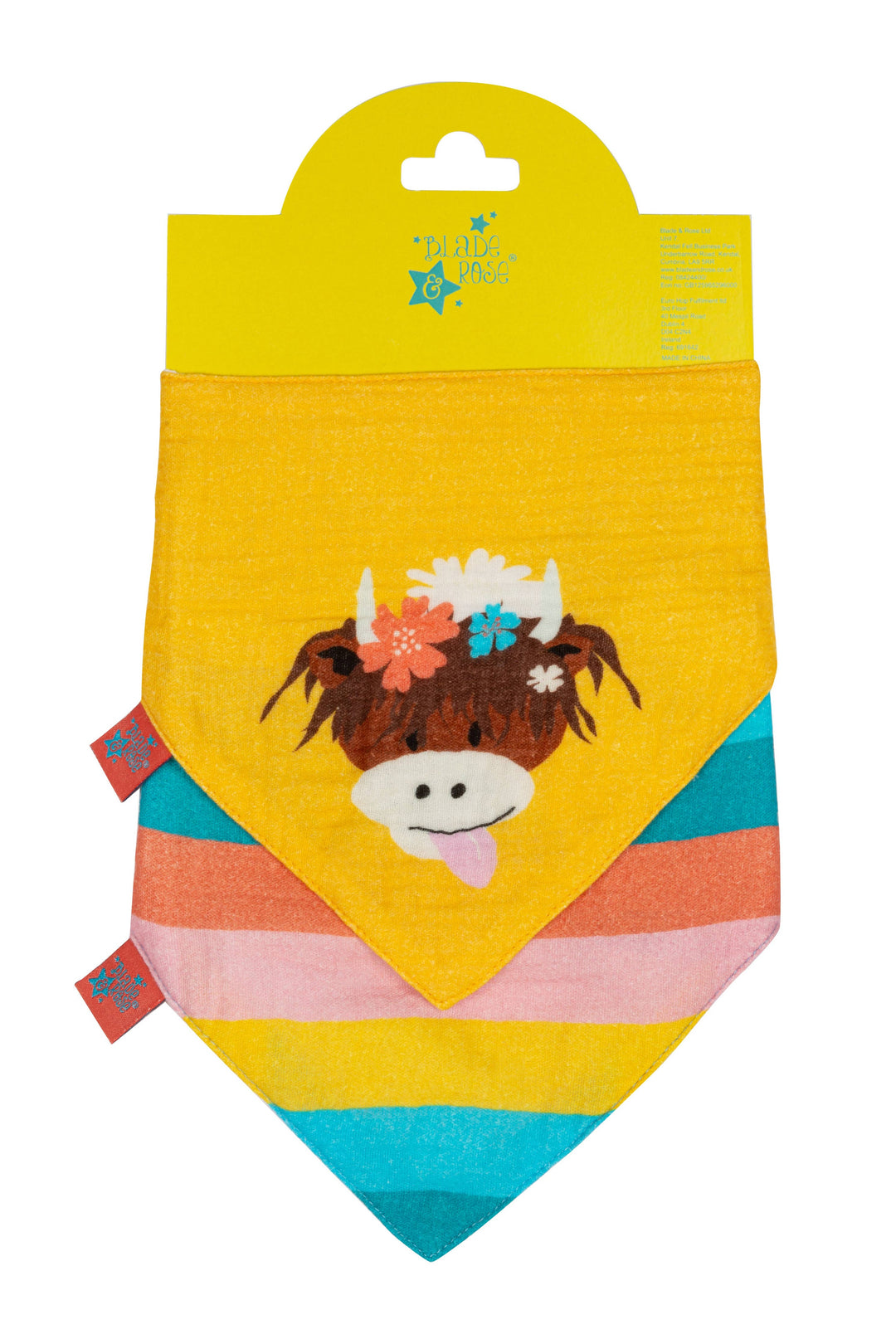 Bonnie Highland Cow Muslin Bibs & Squares: One Size / Muslin 2pk Bib