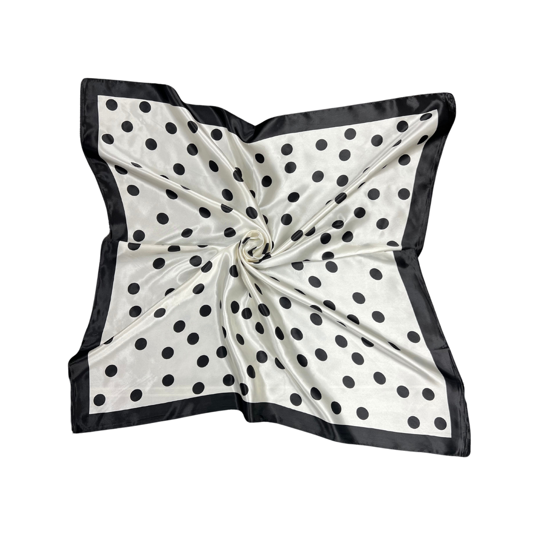 Polka Dot Pattern Silk Touch Square Scarf: Red