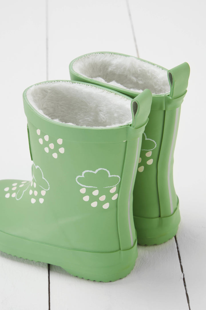 Olive Green Colour-Changing Kids Wellies: 5 infant