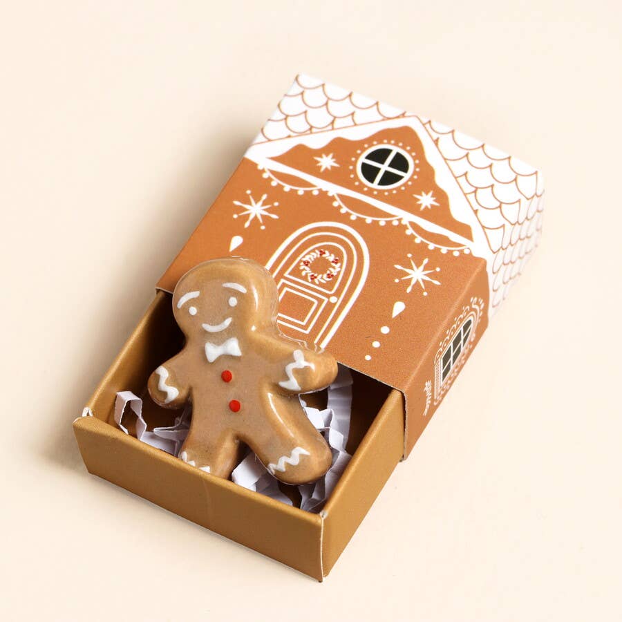 Tiny Matchbox Ceramic Tokens: Gingerbread Man