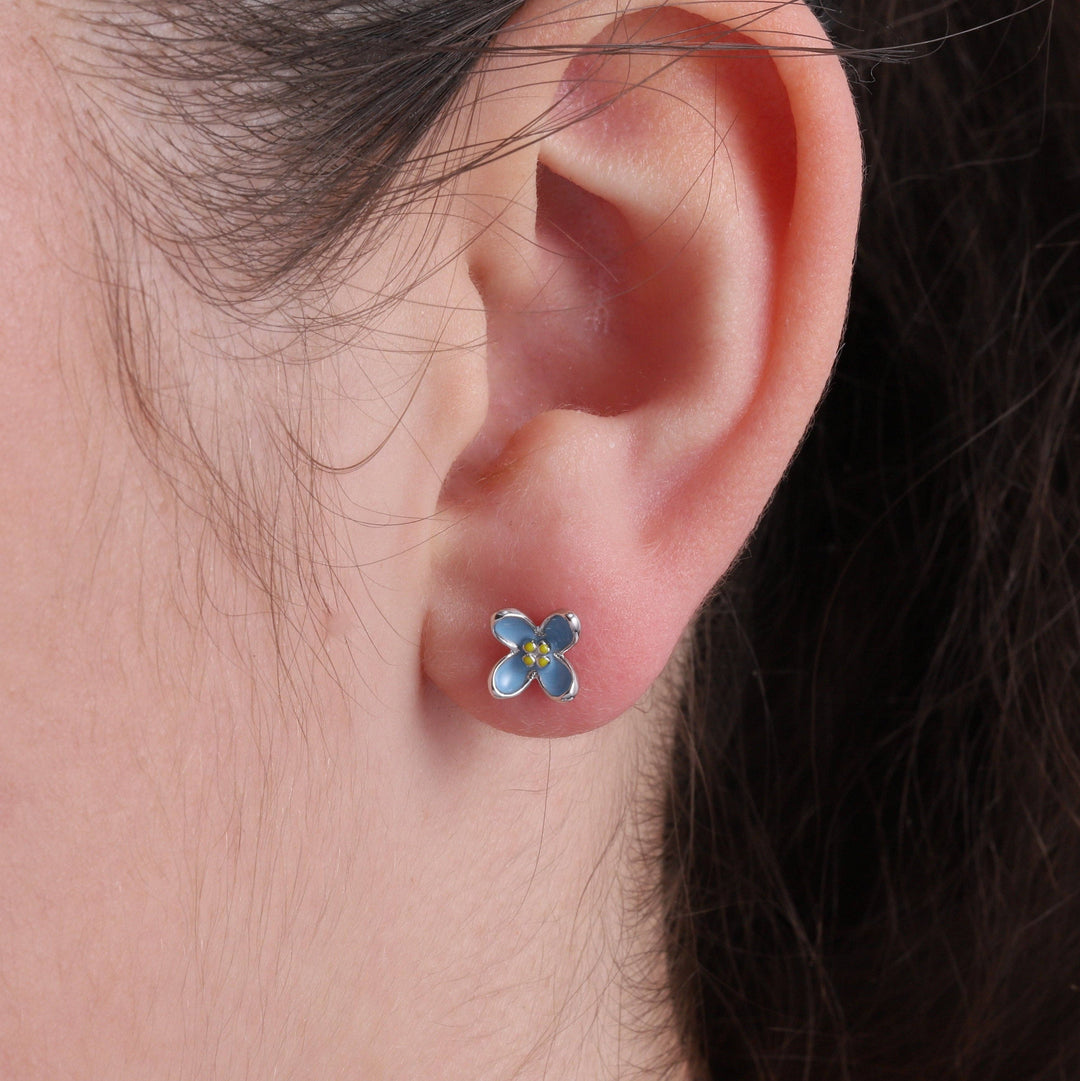 TT51078 'You're my favourite ' enamel blue flower silver