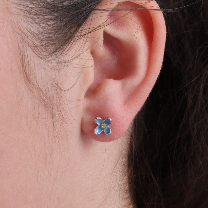 TT51078 'You're my favourite ' enamel blue flower silver