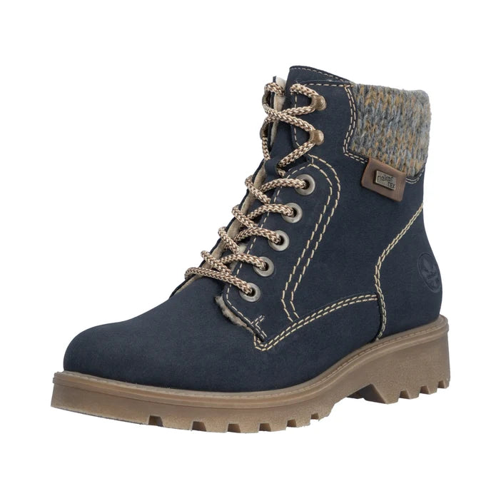 Rieker Women’s Blue Biker Boots 73220-14