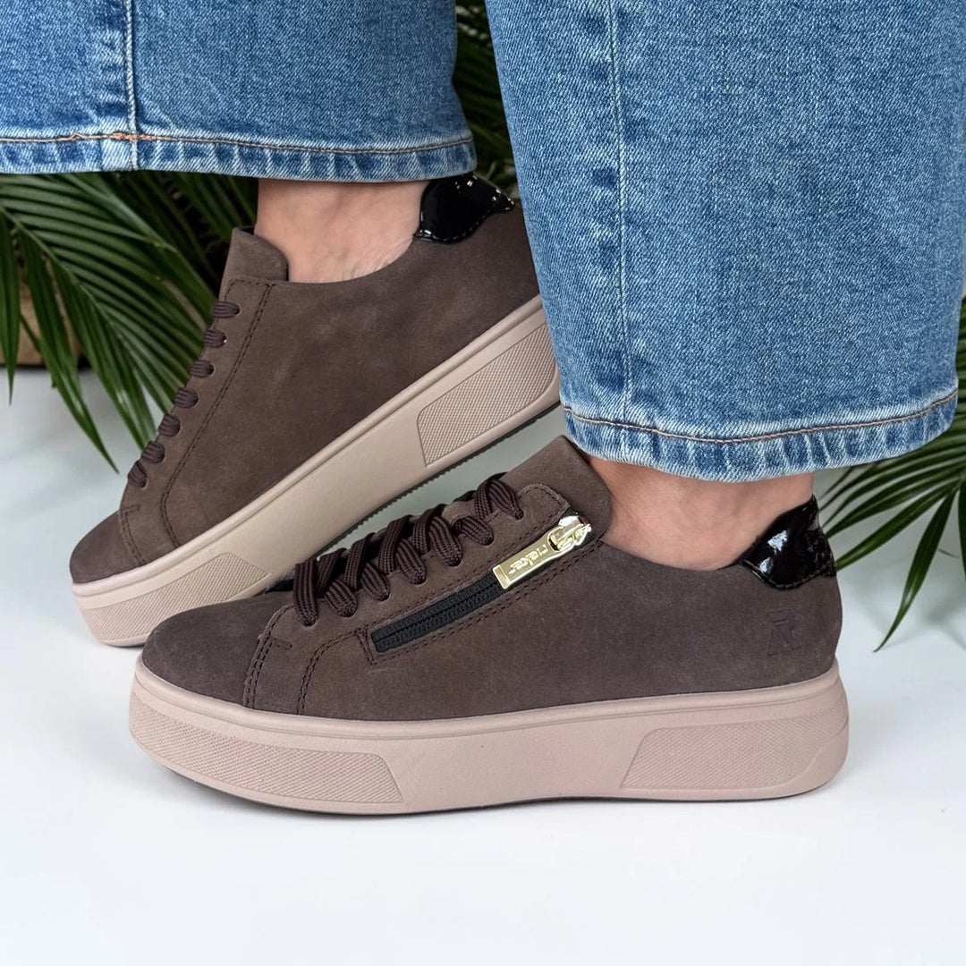 Rieker Women's Brown Suede Trainers M7701-25